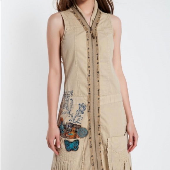 Desigual Dresses & Skirts - Desigual vest full zip dress patchwork embroidered